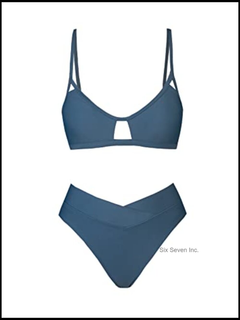 Two Piece Cut Out High Waisted Scoop Neck Bikini Set - Picture 5 of 7